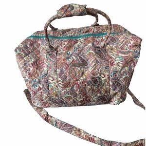 Cynthia Rowley Overnight Weekend Bag Paisley Large Travel Tote With Strap Handle